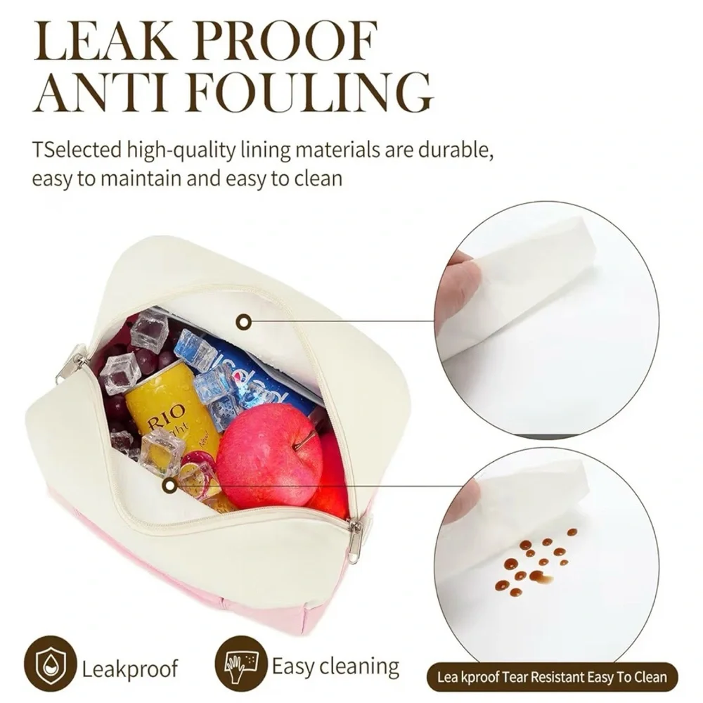 Pink and Cream Women's cooler lunch bag Pretty on Pink Collection. - Picture 6 of 9